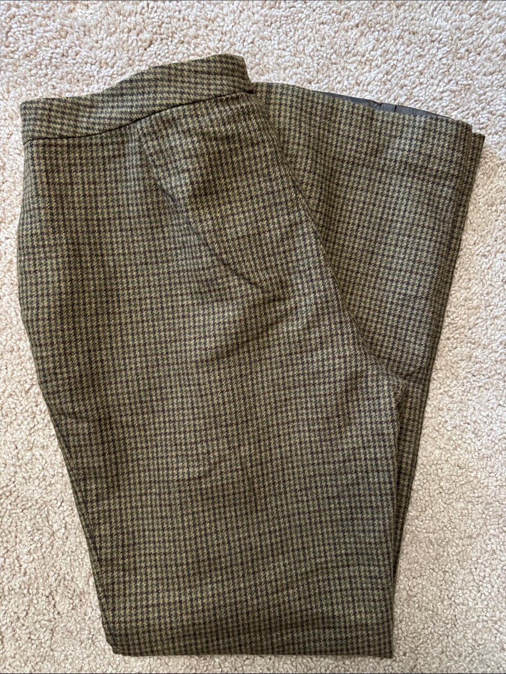 Ralph Lauren Olive Houndstooth Dress Pants - Picture 3 of 3
